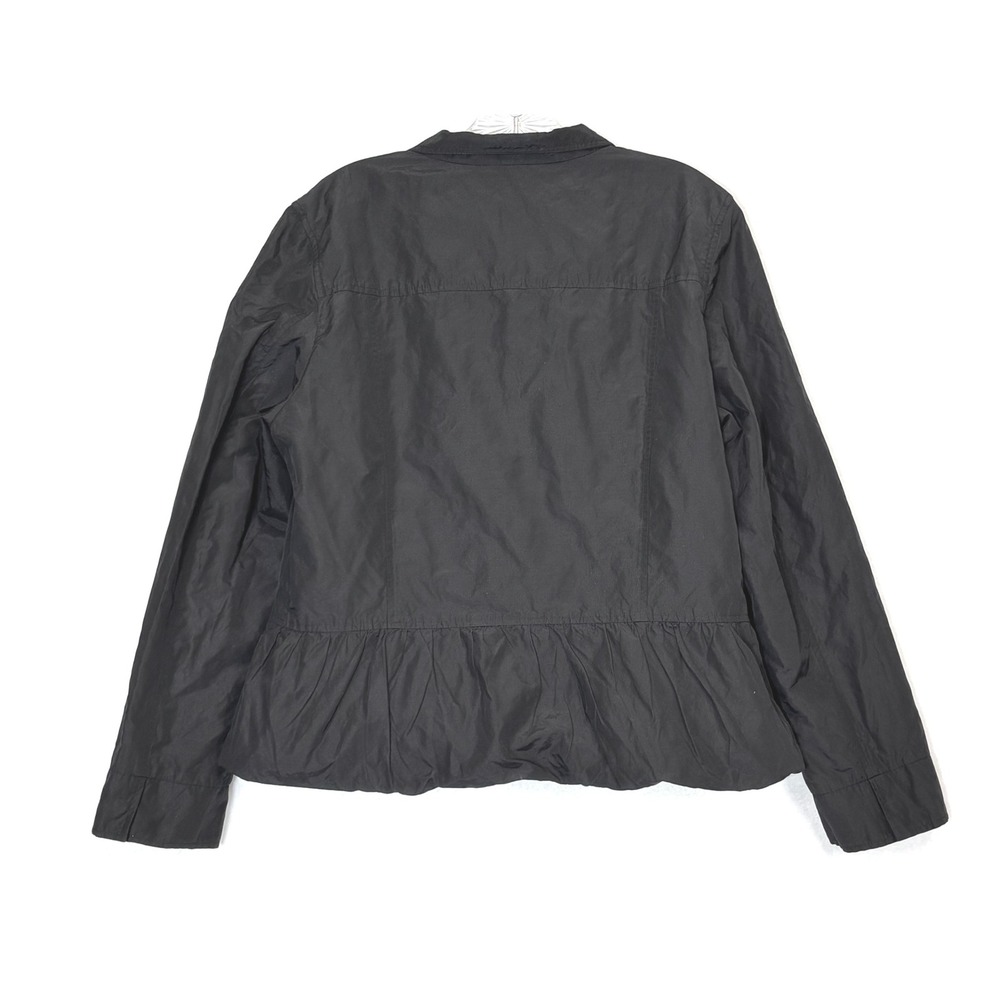 Talbots Utility Field Jacket 16 Black Metallic Cotton Blend Lightweight Coat - Picture 3 of 13